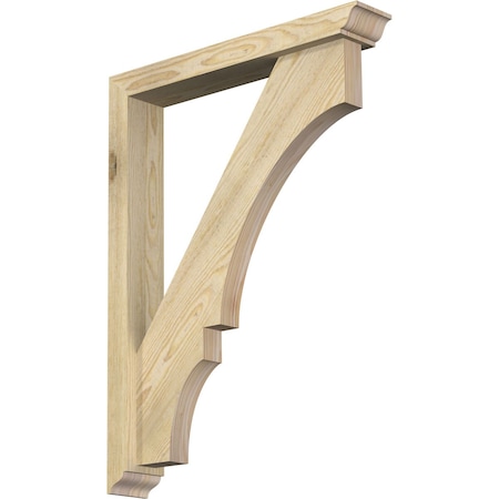 Ekena Millwork Balboa Traditional Rough Sawn Bracket w/ Offset Brace, Douglas Fir, 4"W x 24"D x 32"H BKT0402X24X32BOA01RDF